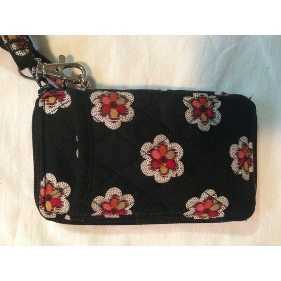 VERA BRADLEY IKAT DAISY FLORAL MINI WRISTLET WALLET Plaid Lining - Picture 2 of 4